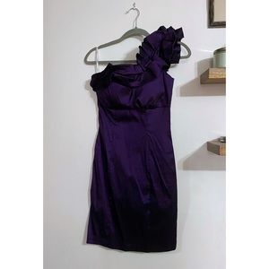 Snap Royal Purple One-shoulder Ruffle Dress